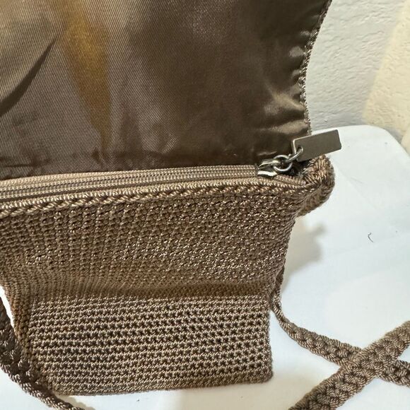 The Sak (Stone/Taupe) Open Knit Front Flap Crossbody Travel Bag - Picture 6 of 10